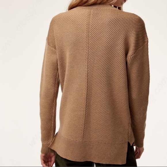 Aritzia Wilfred Free Isabelli Sweater in Tan Constant Camel Merino Wool Size XXS - Picture 3 of 5